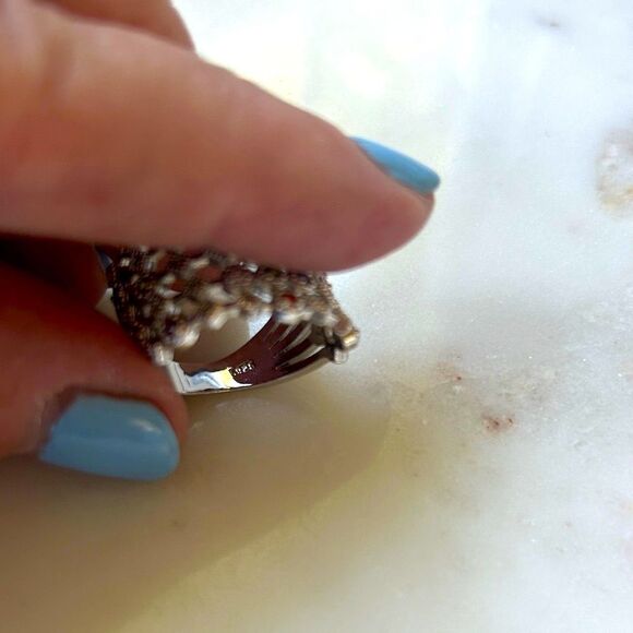 Sterling Silver Multi-Stone cocktail Ring - Picture 4 of 4